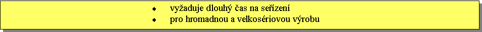 Textov� pole: vy�aduje dlouh� �as na se��zen�pro hromadnou a velkos�riovou v�robu