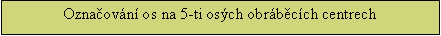 Textov pole: Oznaovn os na 5-ti osch obrbcch centrech