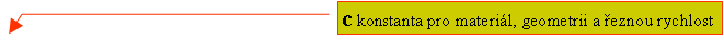 rov popisek 3: c konstanta pro materil, geometrii a eznou rychlost